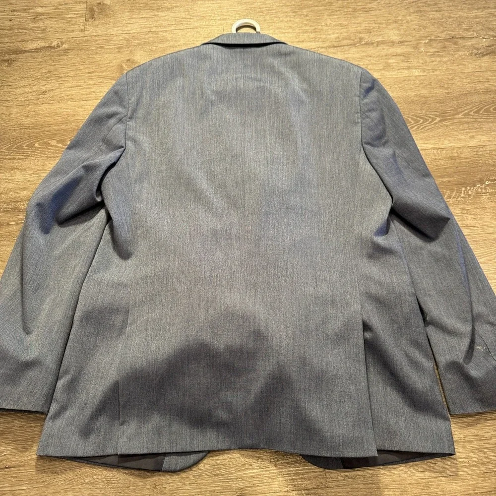 Kenneth Cole Reaction Suit Sport Coat Pants Mens‎ 42 L 35 W Blue Techni-Cole